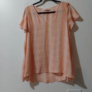 Buddy Love Womens Top Medium Peach And White Used